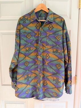 Larry Mahan Authentic Ranchwear Shirt Men’s XL Southwest Aztec Cotton Western
